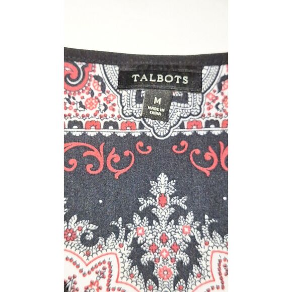 A Talbots Women's Top Sleeveless Bohemian Eastern Gypsy Office Siren M - Picture 2 of 9